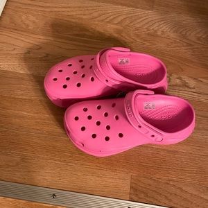 Pink croc platforms